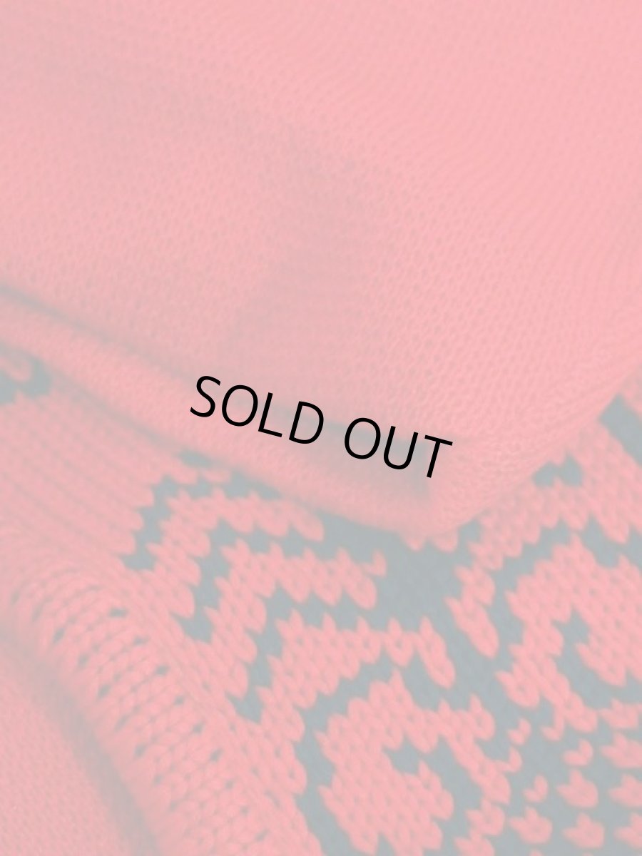 画像14: 羽織り フォークロア柄 レッド ブラック 長袖 レトロ ヨーロッパ古着 ヴィンテージアウター (14)