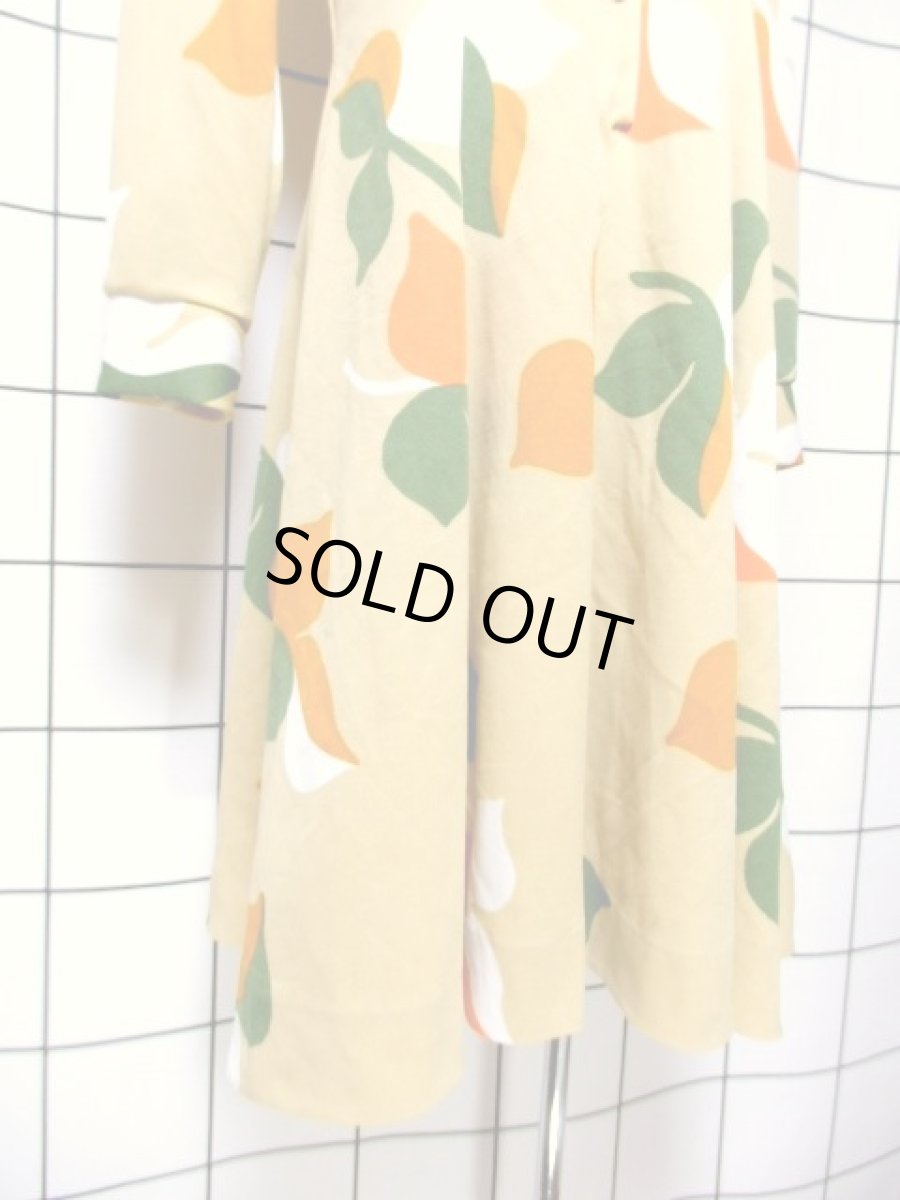 画像9: リーフ柄 レトロ 長袖 ヨーロッパ古着 ヴィンテージワンピース【7698】 (9)