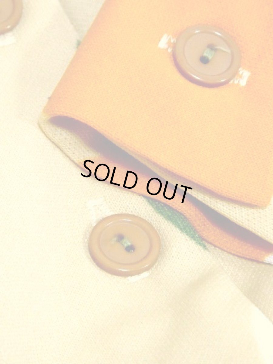 画像14: リーフ柄 レトロ 長袖 ヨーロッパ古着 ヴィンテージワンピース【7698】 (14)