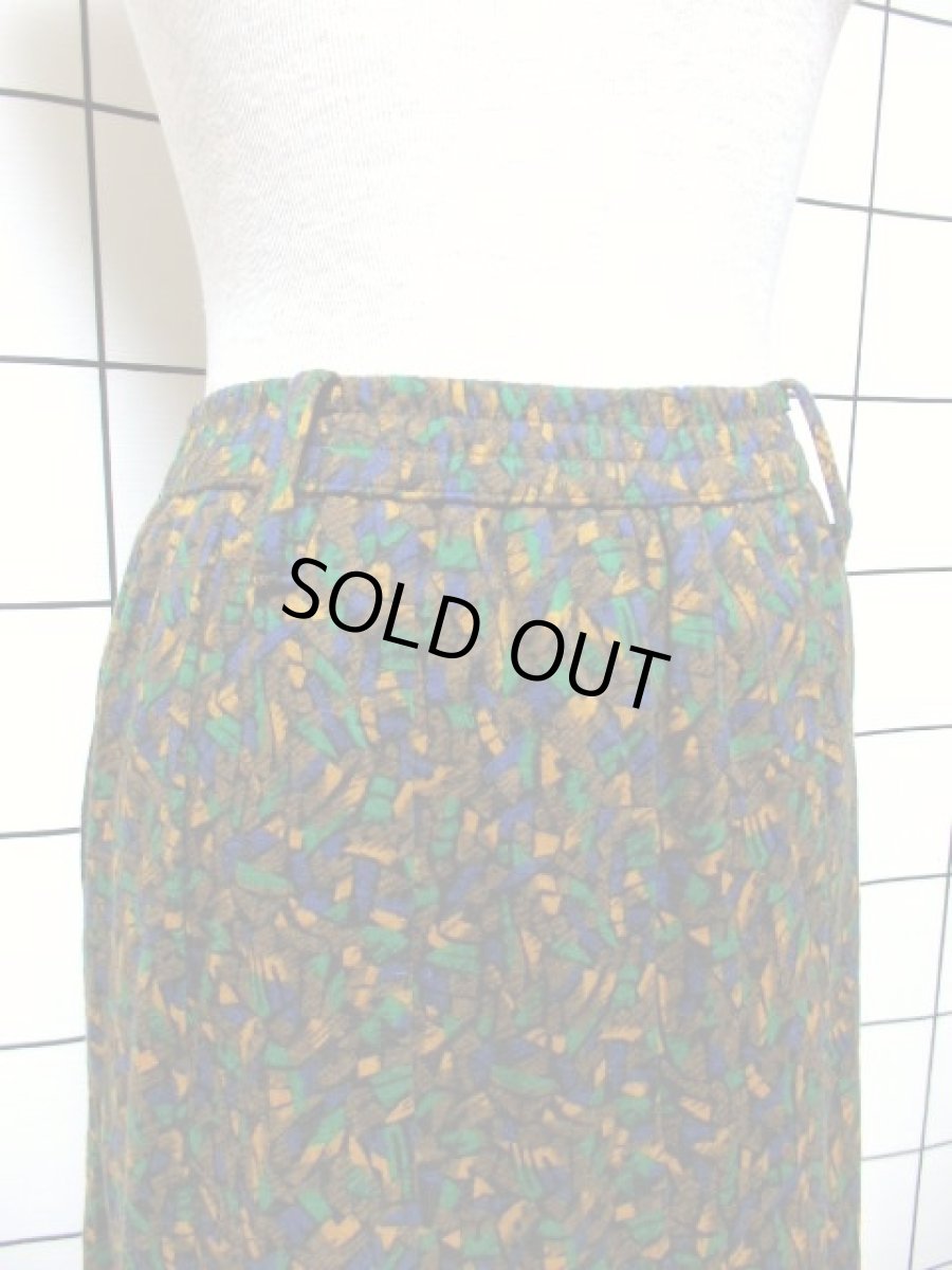 画像2: レトロ柄 ウエストゴム 昭和レトロ 国産古着 ヴィンテージスカート (2)