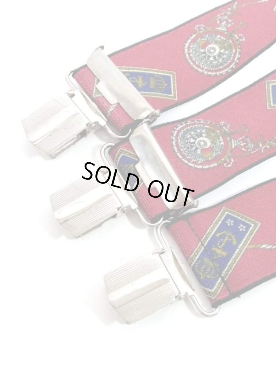 画像2: サスペンダー レトロ ヴィンテージ ヨーロッパ 王冠柄 イカリ柄【7753】 (2)