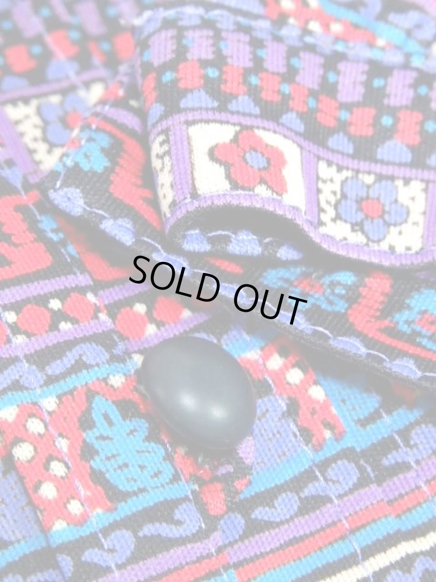 画像18: リボンベルト付き 花柄 フロントタックデザイン レディース 長袖 昭和レトロ 国産古着 レトロワンピース【7758】 (18)