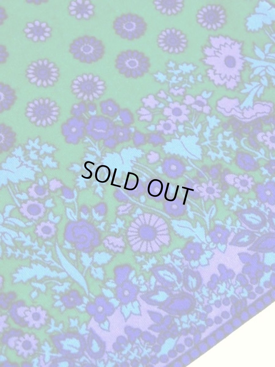 画像16: 花柄 グリーン パープル ブルー レトロ 長袖 ヨーロッパ古着 ヴィンテージワンピース【7757】 (16)