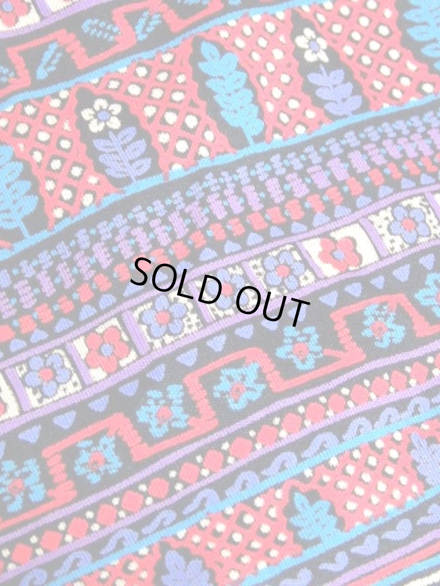 画像17: リボンベルト付き 花柄 フロントタックデザイン レディース 長袖 昭和レトロ 国産古着 レトロワンピース【7758】 (17)