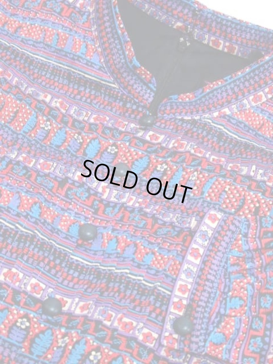 画像16: リボンベルト付き 花柄 フロントタックデザイン レディース 長袖 昭和レトロ 国産古着 レトロワンピース【7758】 (16)