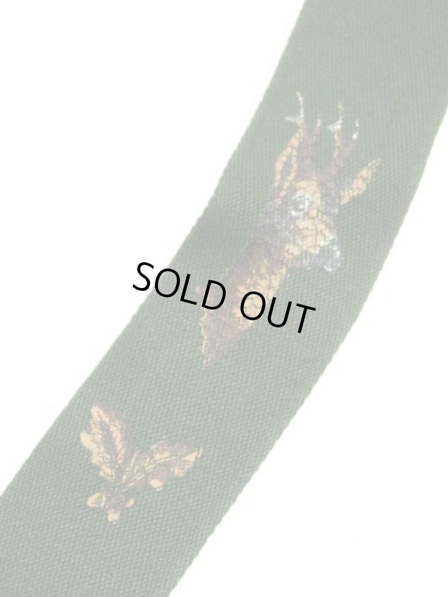 画像2: サスペンダー レトロ ヴィンテージ ヨーロッパ グリーン 鹿柄【7752】 (2)