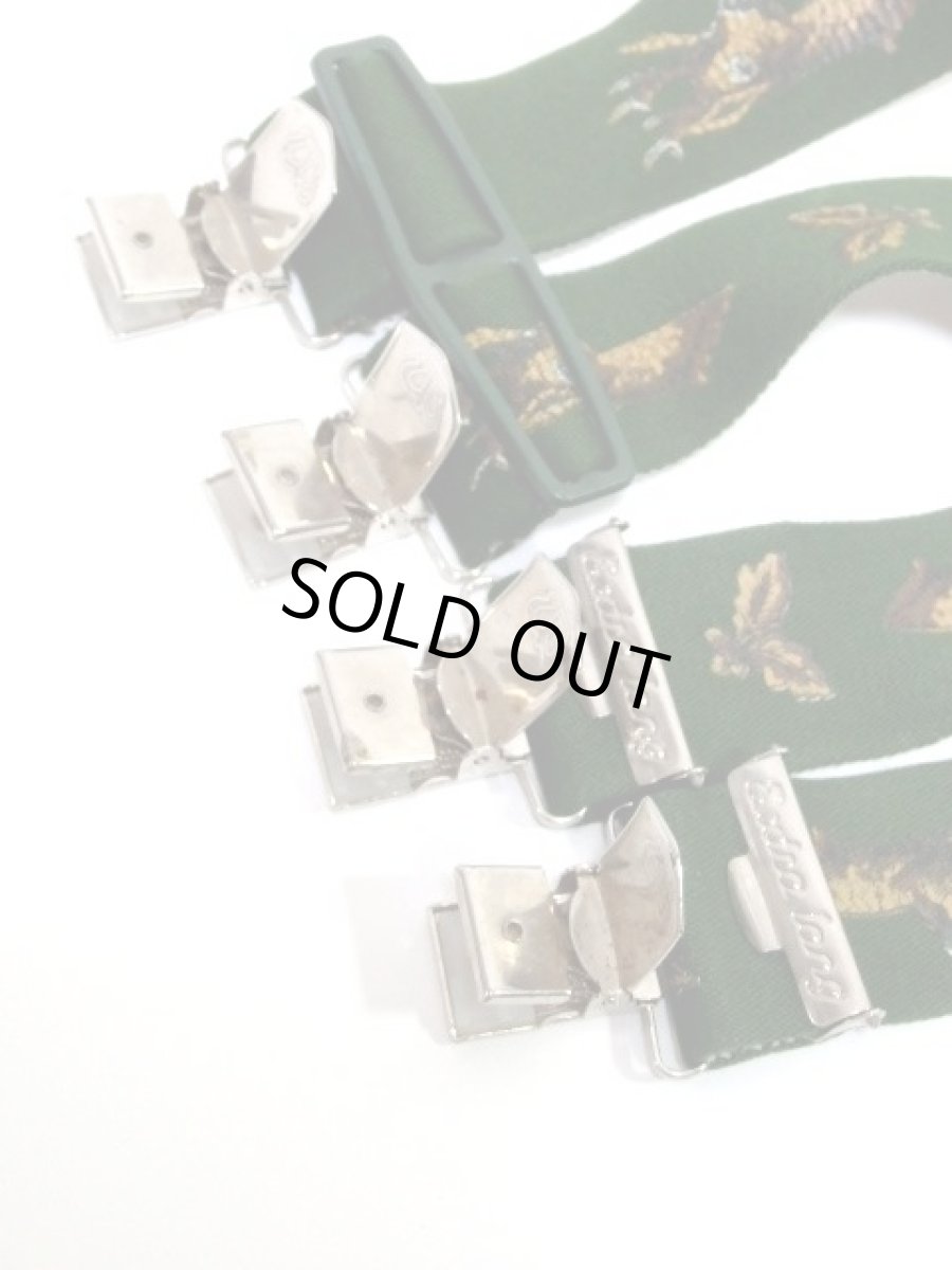 画像4: サスペンダー レトロ ヴィンテージ ヨーロッパ グリーン 鹿柄【7752】 (4)