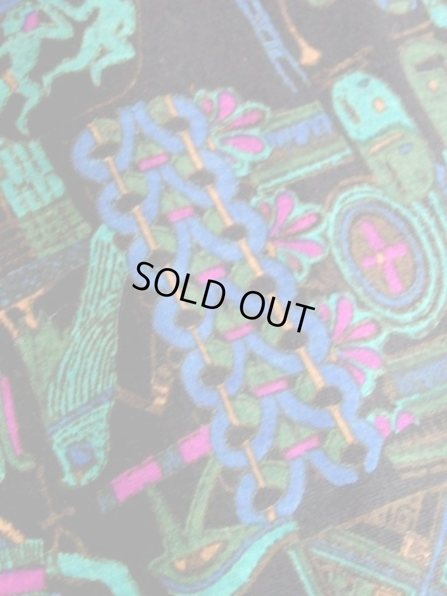 画像11: レトロサイケ 人物柄 鳥柄 馬柄 ウエストゴム 昭和レトロ 国産古着 ワイドパンツ【7759】 (11)