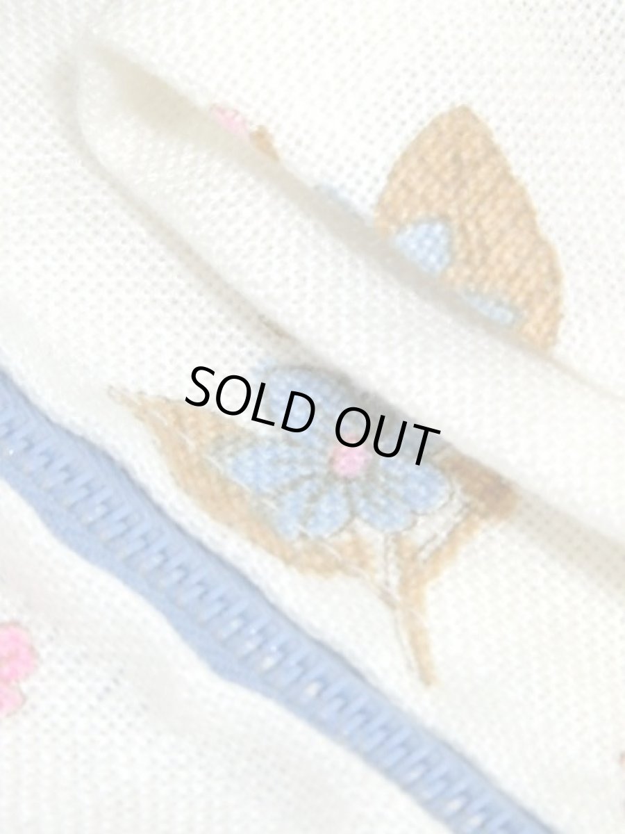 画像13: 花柄 ホワイト ウエストゴム USA古着 ヴィンテージ ジップアップアウター (13)