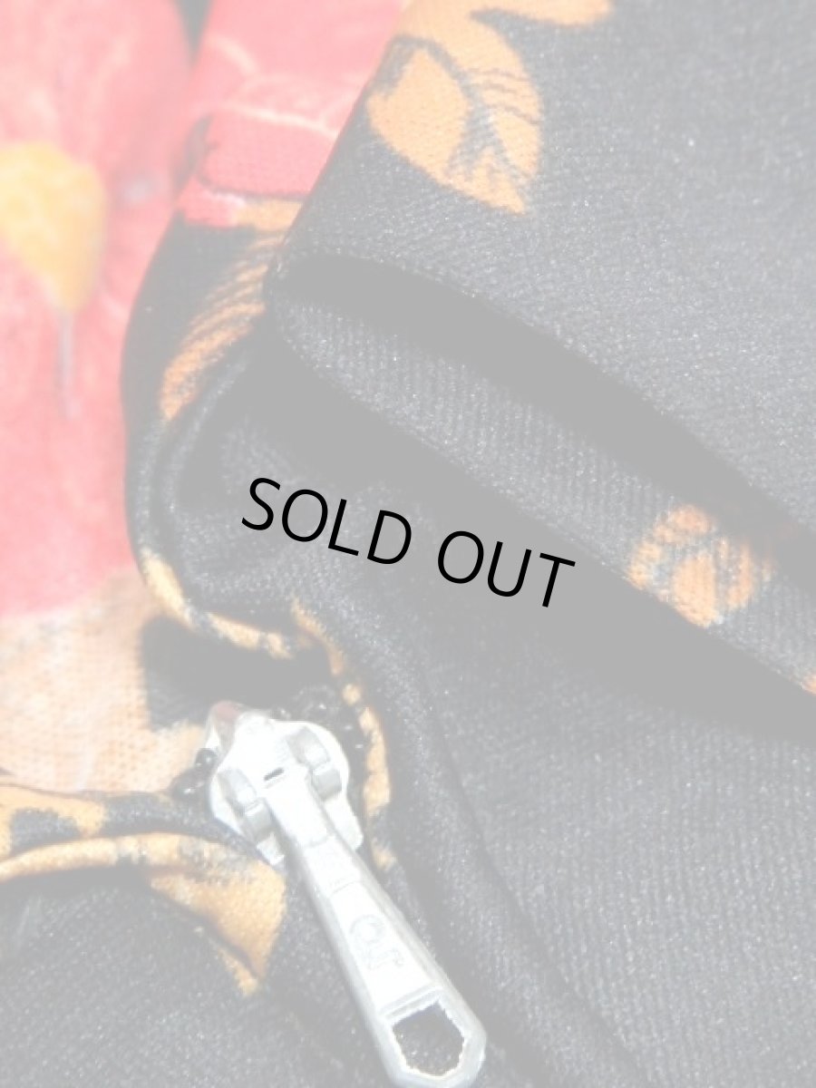 画像16: 花柄 フロントジッパー 70年代 ブラック レトロ 長袖 ヨーロッパ古着 ヴィンテージワンピース【7798】 (16)