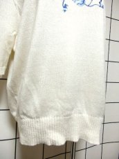 画像10: サマーニット 刺繍 オフホワイト レトロ ヨーロッパ古着 ヴィンテージセーター【6241】 (10)