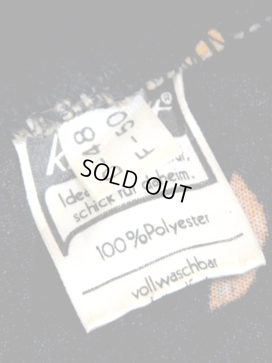 画像17: 花柄 フロントジッパー 70年代 ブラック レトロ 長袖 ヨーロッパ古着 ヴィンテージワンピース【7798】 (17)