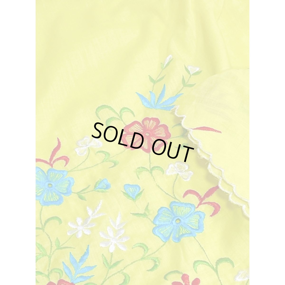 画像10: お花刺繍 イエロー フレア袖 レトロ 長袖 ヨーロッパ古着 ヴィンテージブラウス【7823】 (10)