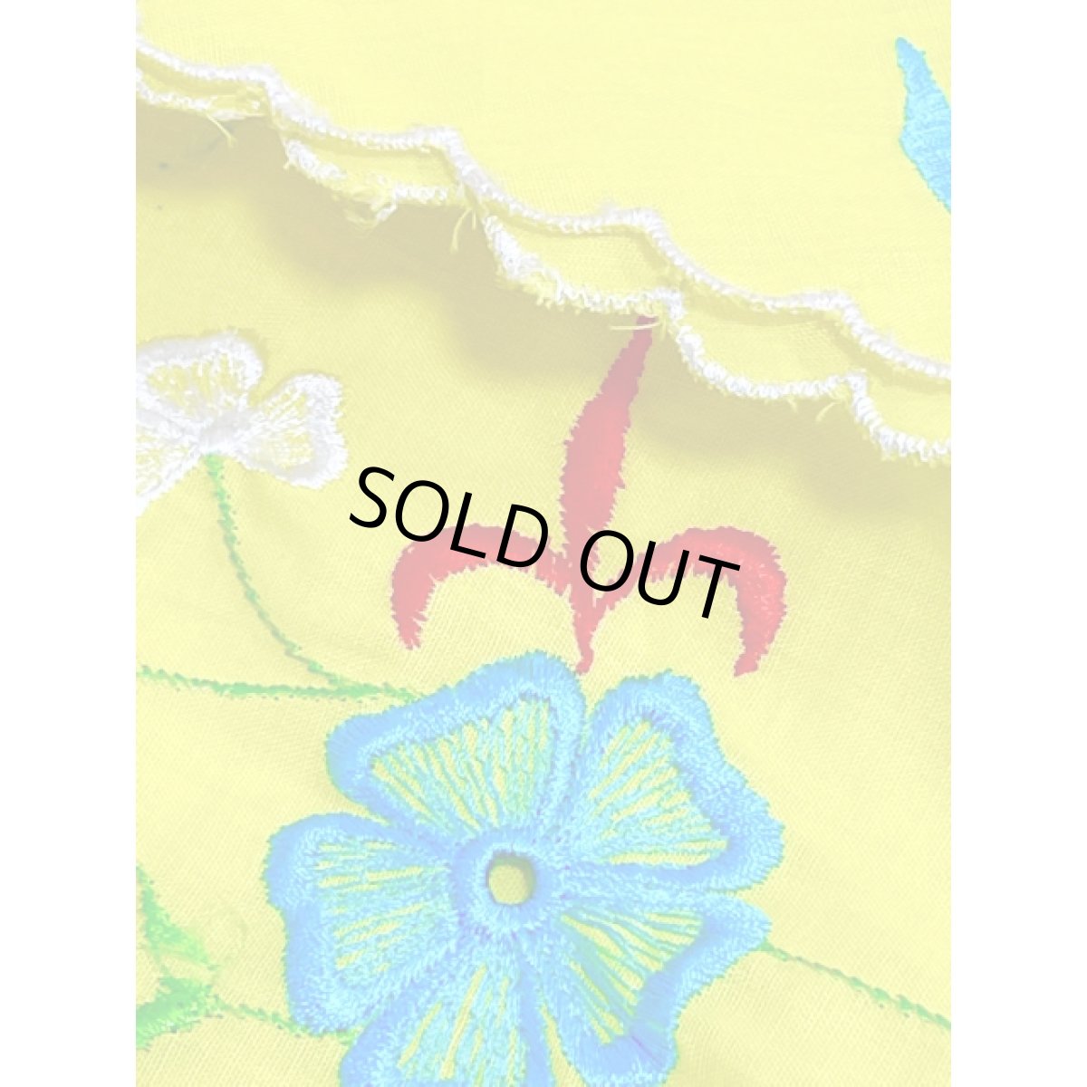 画像11: お花刺繍 イエロー フレア袖 レトロ 長袖 ヨーロッパ古着 ヴィンテージブラウス【7823】 (11)