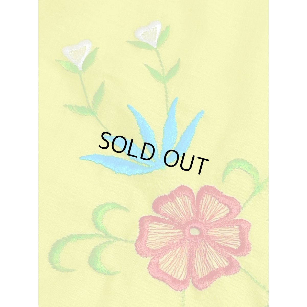 画像12: お花刺繍 イエロー フレア袖 レトロ 長袖 ヨーロッパ古着 ヴィンテージブラウス【7823】 (12)