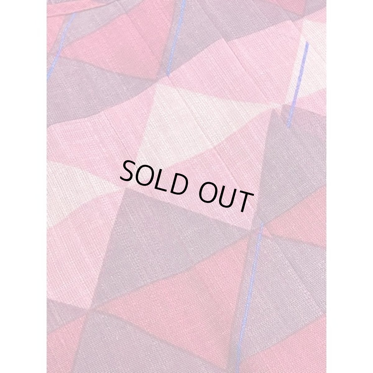 画像15: 幾何学調プリント 70年代 プリーツ ウエストゴム 落ち着いたカラーリング 半袖 昭和レトロ 国産古着 レトロワンピース 【7843】 (15)