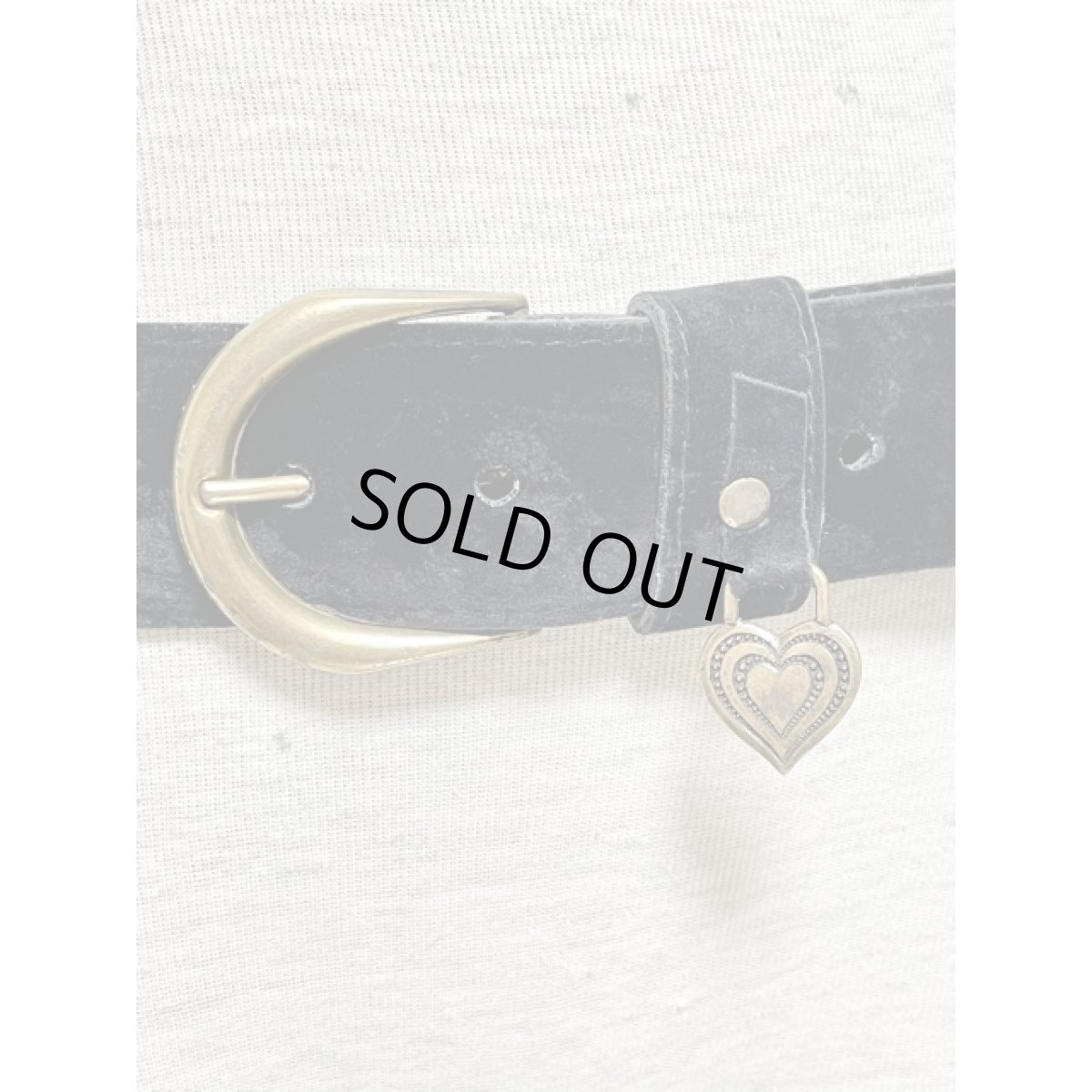 画像3: レトロ ヴィンテージ ブラック ヨーロッパ古着 ベルト ハートパーツ【7857】 (3)