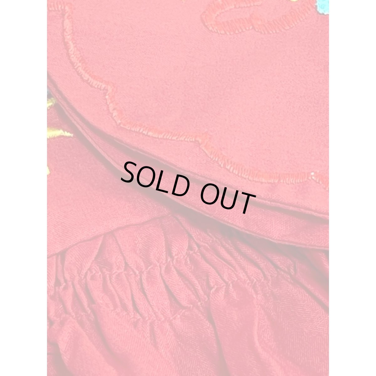 画像14: お花刺繍 レッド 赤 ふんわり フォークロア 半袖 レトロ ヨーロッパ古着 ヴィンテージ刺繍ドレス (14)