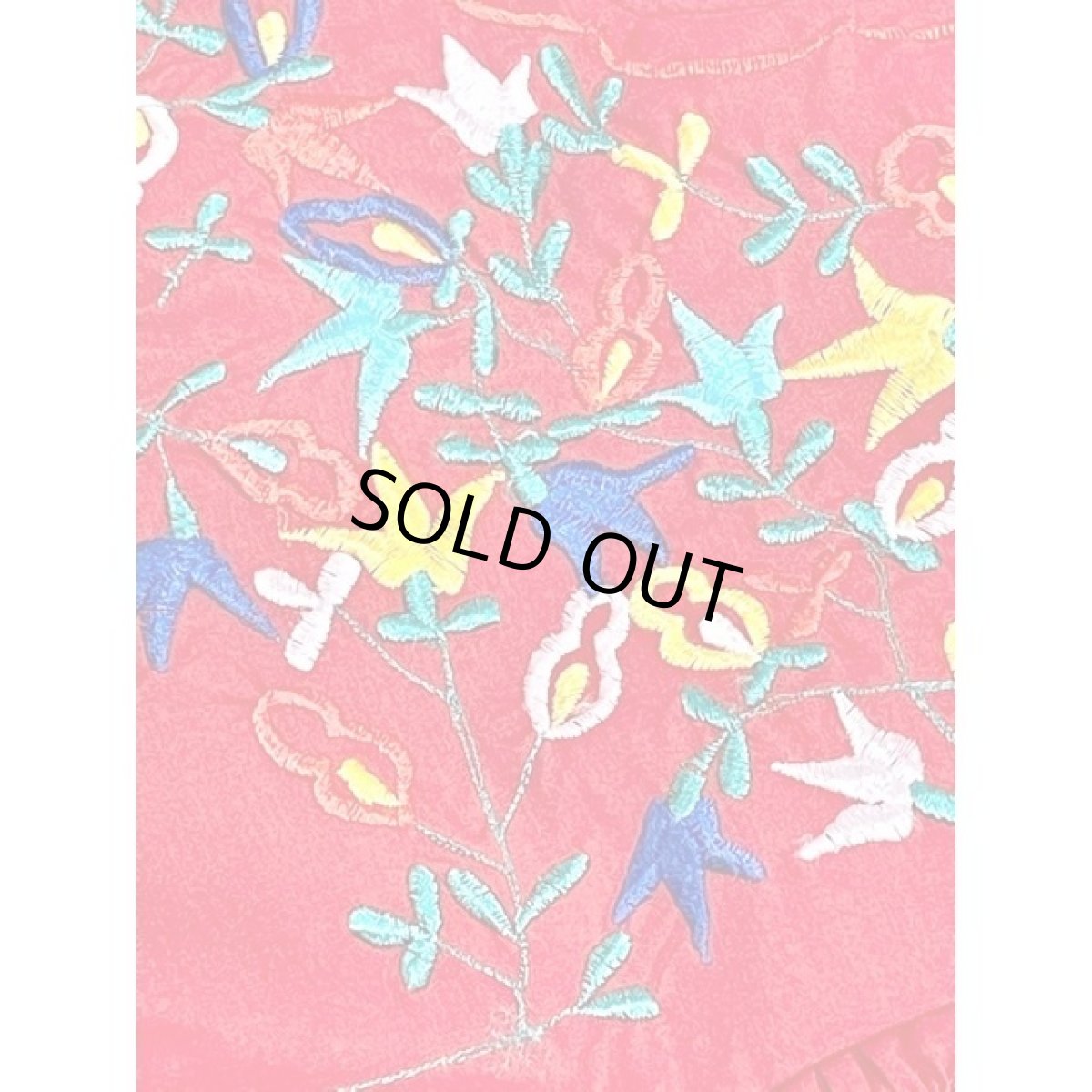 画像13: お花刺繍 レッド 赤 ふんわり フォークロア 半袖 レトロ ヨーロッパ古着 ヴィンテージ刺繍ドレス (13)