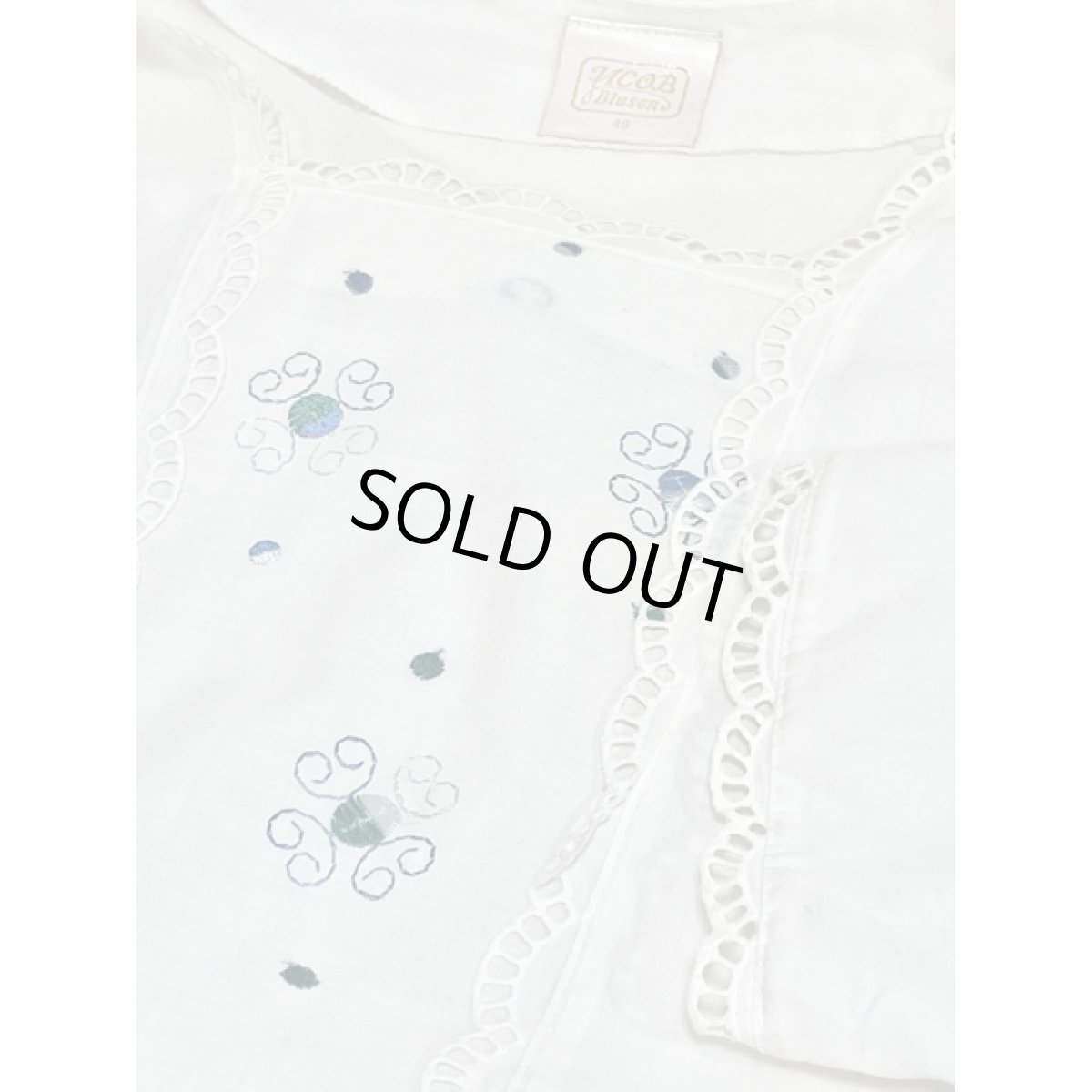 画像11: 西ドイツ製 刺繍 ホワイト カットワークレース ガーリー レトロ ヨーロッパ古着 ヴィンテージトップス (11)