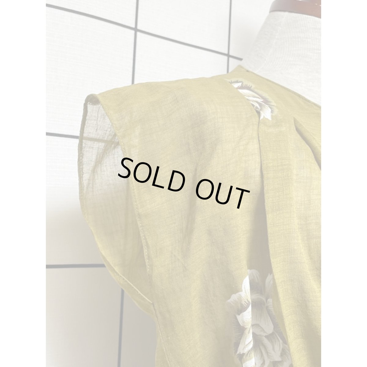 画像9: フレンチスリーブ 花柄 フロントタック 70's ウエストゴム レトロ レディース 昭和レトロ 国産古着 レトロワンピース【V7871】 (9)