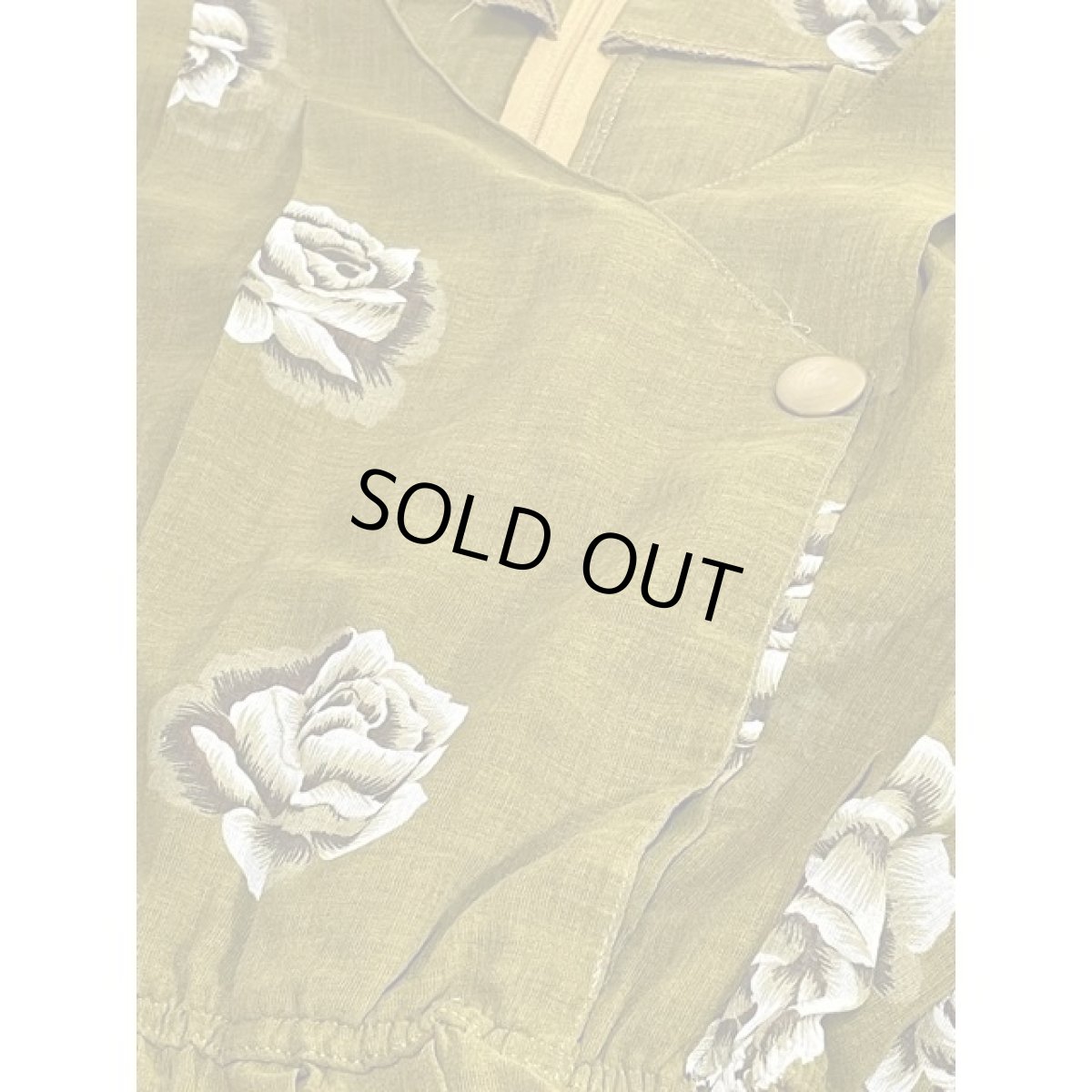 画像12: フレンチスリーブ 花柄 フロントタック 70's ウエストゴム レトロ レディース 昭和レトロ 国産古着 レトロワンピース【V7871】 (12)