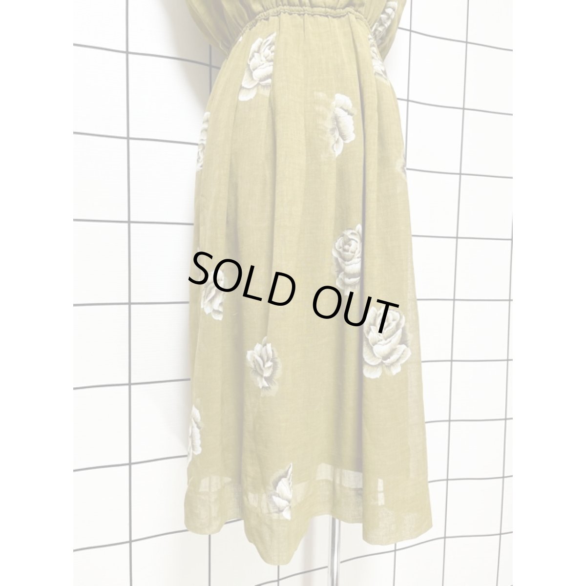 画像11: フレンチスリーブ 花柄 フロントタック 70's ウエストゴム レトロ レディース 昭和レトロ 国産古着 レトロワンピース【V7871】 (11)