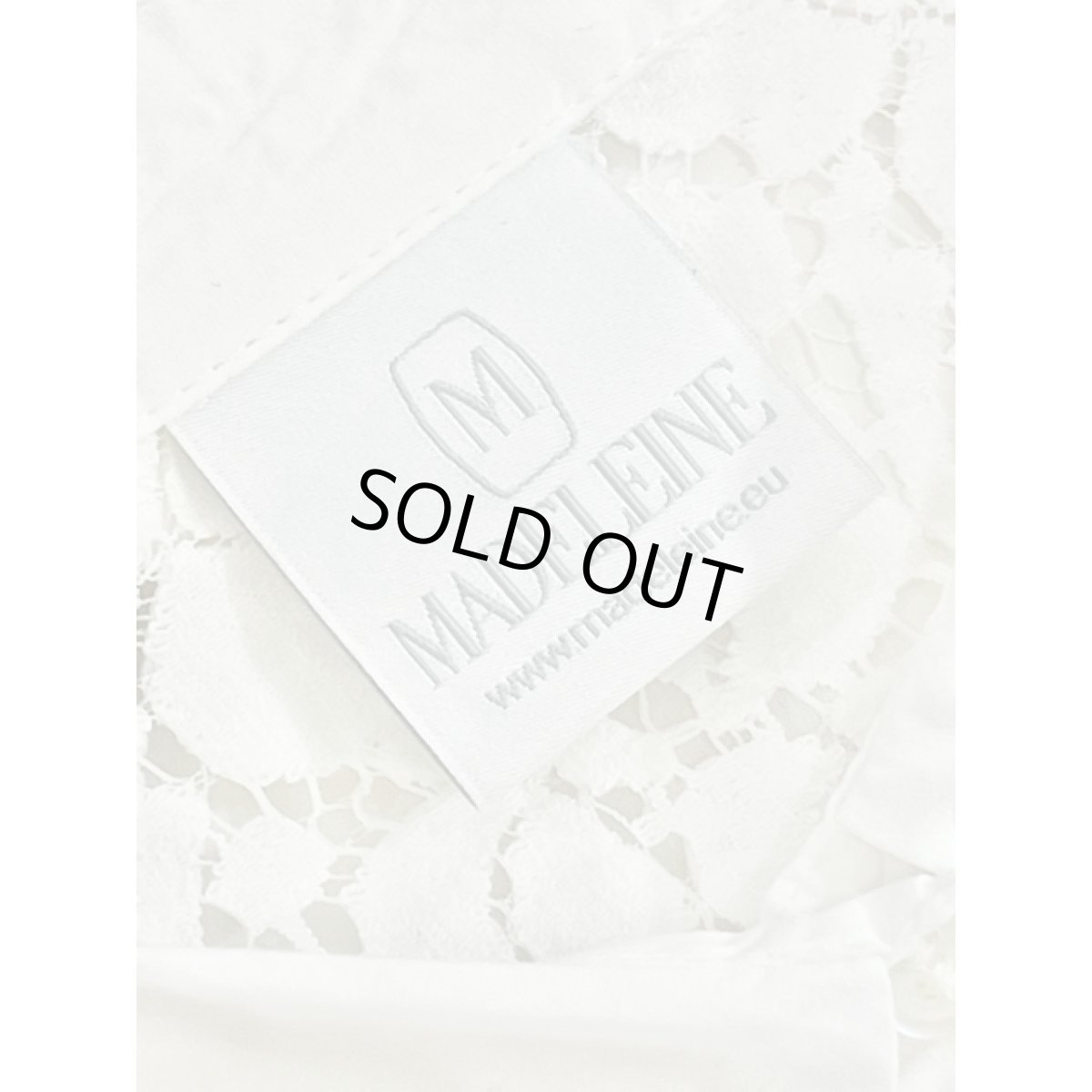 画像13: 透け感 フラワーレース 切り替えし 胸元ポケット付 半袖 ナチュラルガーリー ヨーロッパ古着 ヴィンテージホワイトトップス (13)