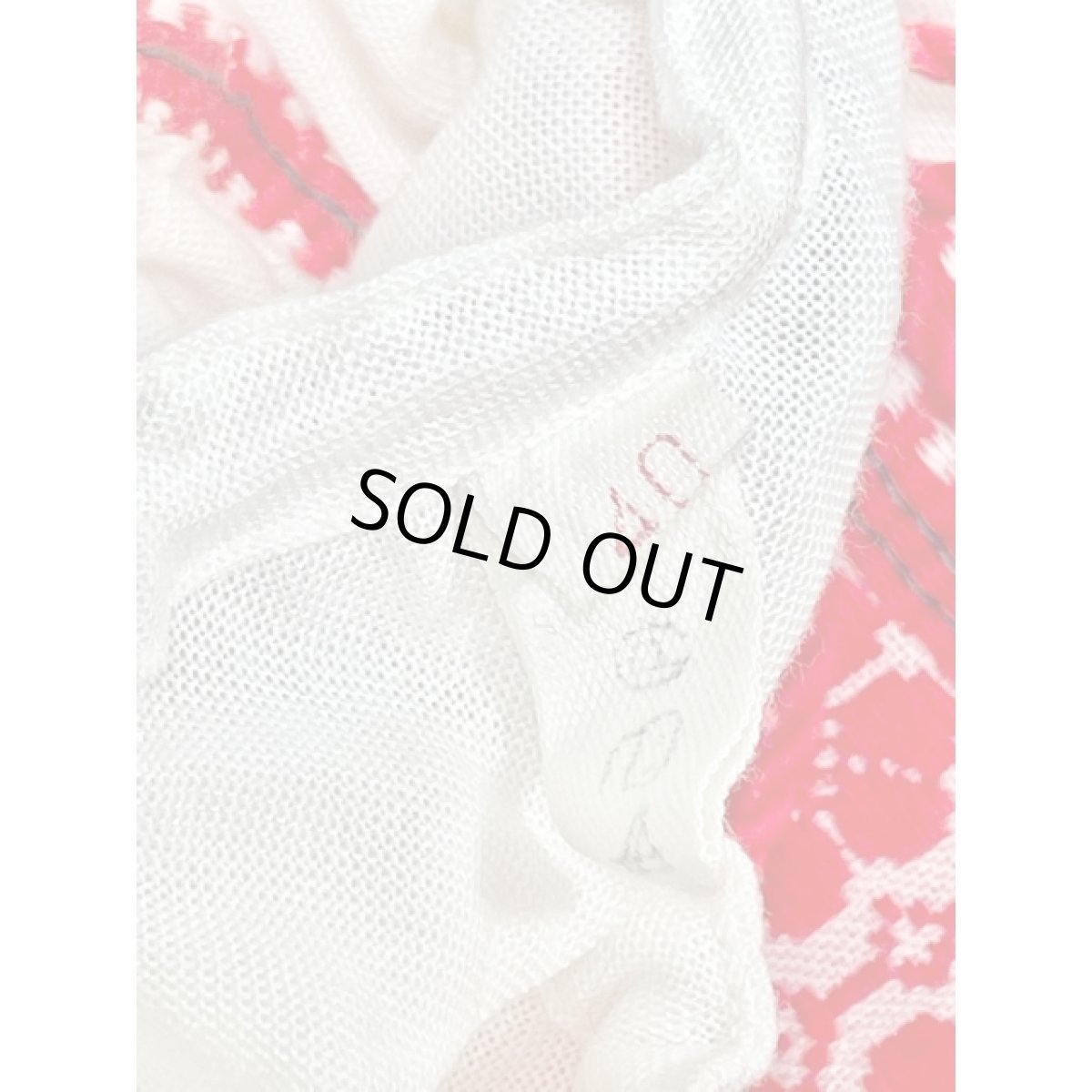 画像13: お花刺繍 首元リボン ホワイト レッド 長袖 フォークロア レトロ ヨーロッパ古着 ヴィンテージ刺繍スモックブラウス (13)