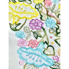 画像11: 花刺繍 ホワイト カラフルステッチ 半袖 フォークロア レトロ ヨーロッパ古着 ヴィンテージ刺繍ブラウス (11)