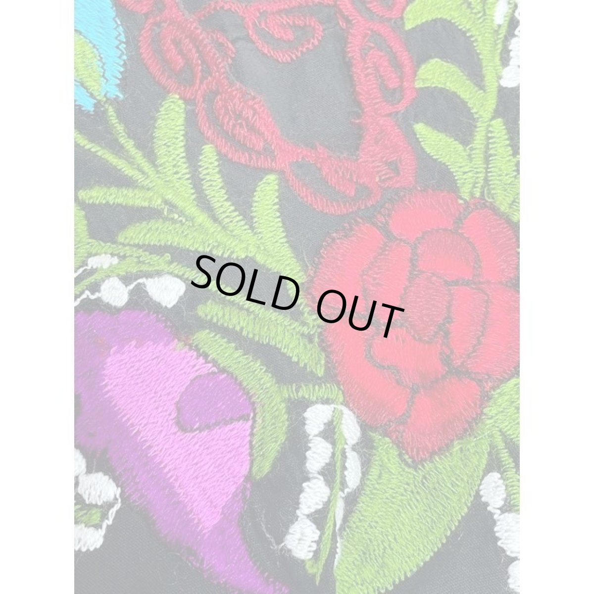 画像12: メキシカンお花刺繍 ブラック カラフルステッチ ノースリーブ フォークロア レトロ USA古着 ヴィンテージ刺繍トップス (12)