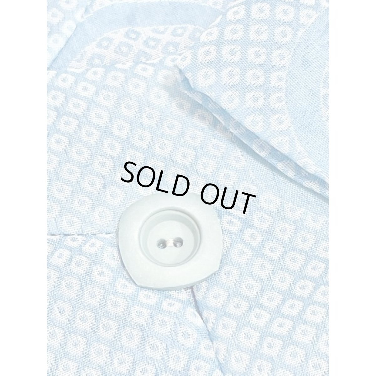 画像13: サークル柄 ライトブルー 70年代 ウエストリボン 半袖 昭和レトロ 国産古着 レトロワンピース (13)