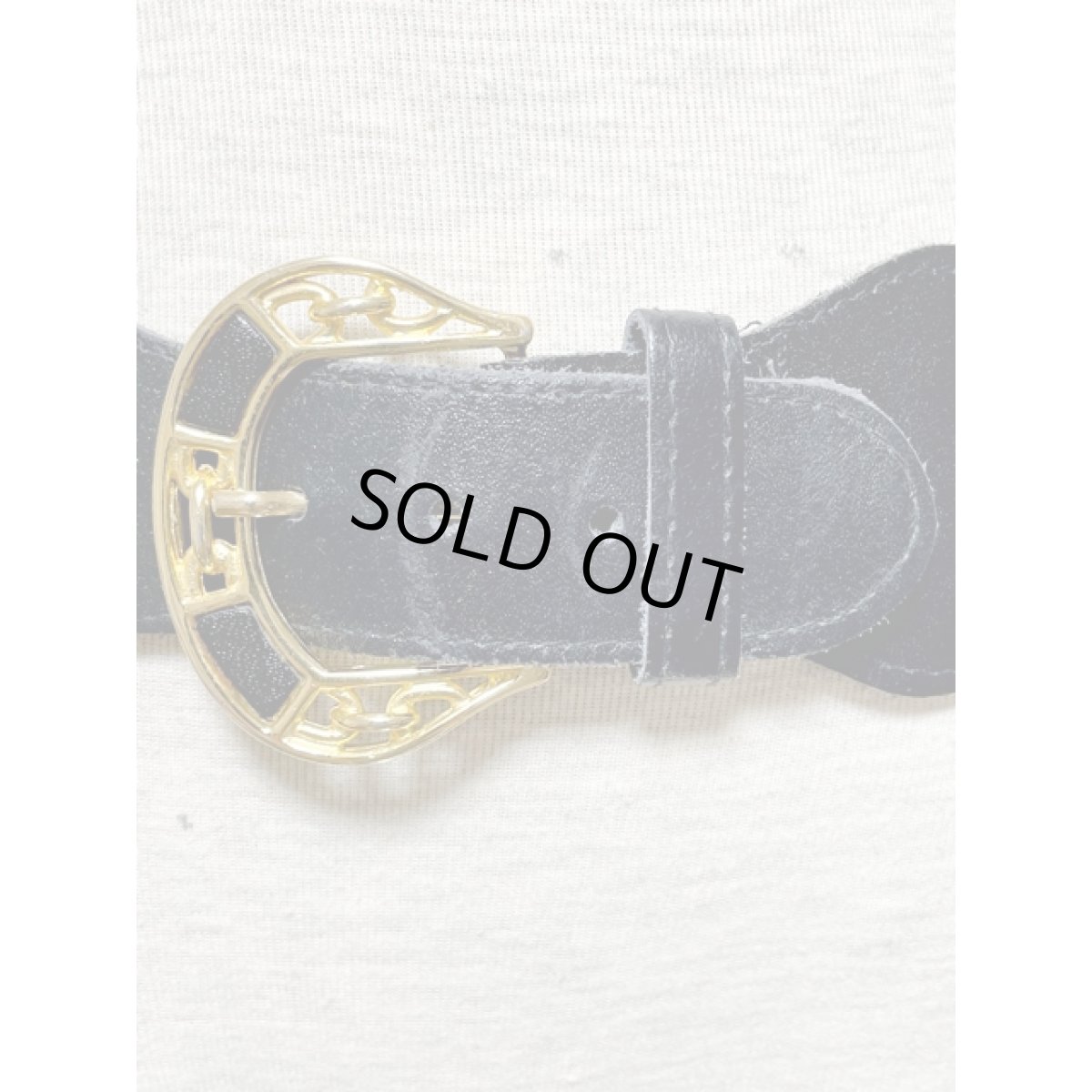 画像3: フェイクレザー ブラック ゴム レトロアンティーク ヴィンテージ ヨーロッパ 古着 ベルト【7893】 (3)