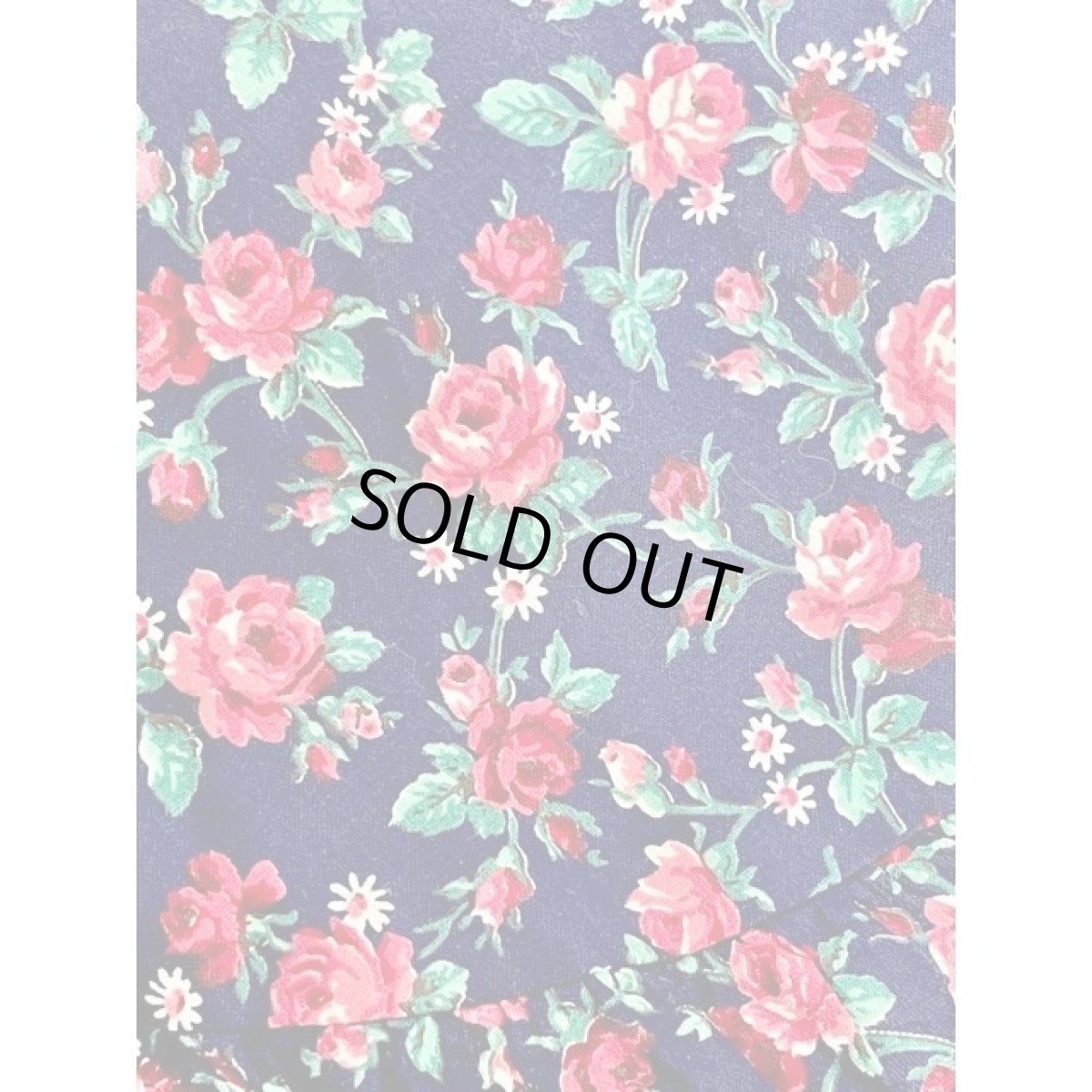 画像17: 大きな襟 リボン装飾 花柄 ストライプ柄 ホワイト ネイビー 半袖 レトロ USA古着 ヴィンテージオールインワン (17)