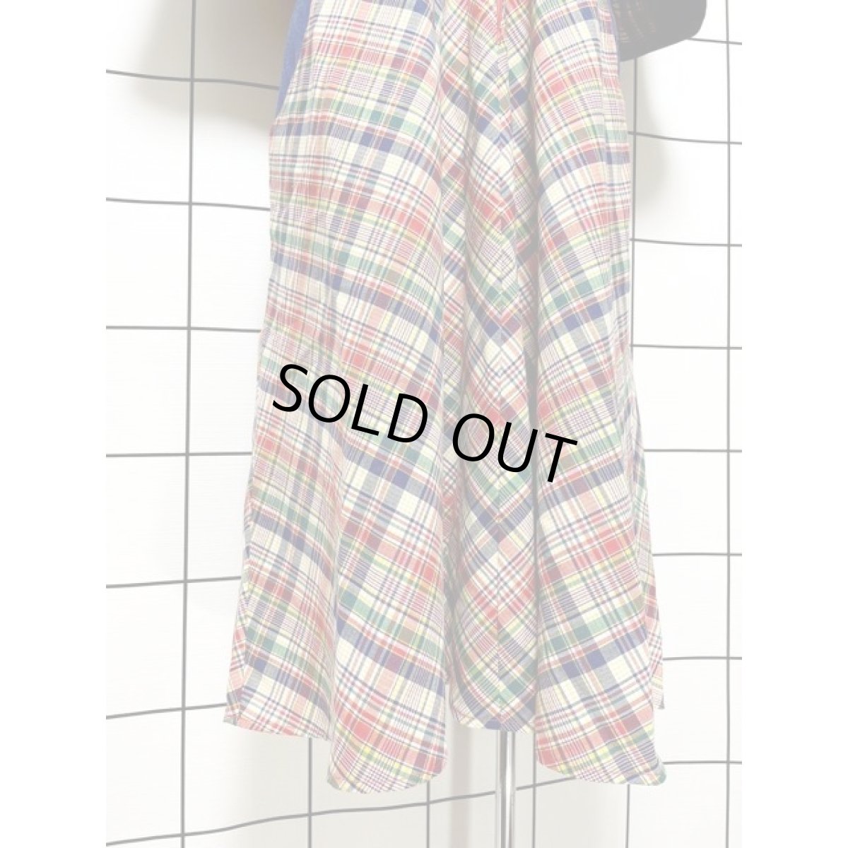 画像11: チェック柄 デニム切り替えし 後ろ姿もGood レトロ ヨーロッパ古着 ヴィンテージワンピース【5915】 (11)