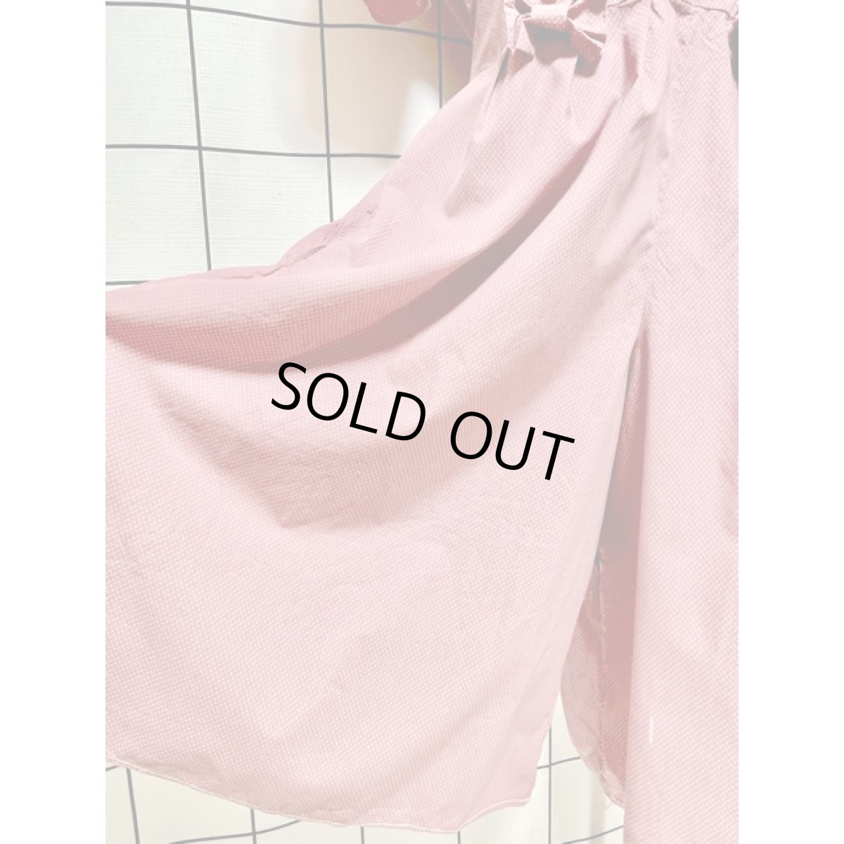 画像14: ピンドット柄 ワイドパンツデザイン フロントレース ウエストリボン 半袖 レトロ ヨーロッパ古着 ジャンプスーツ ヴィンテージオールインワン (14)