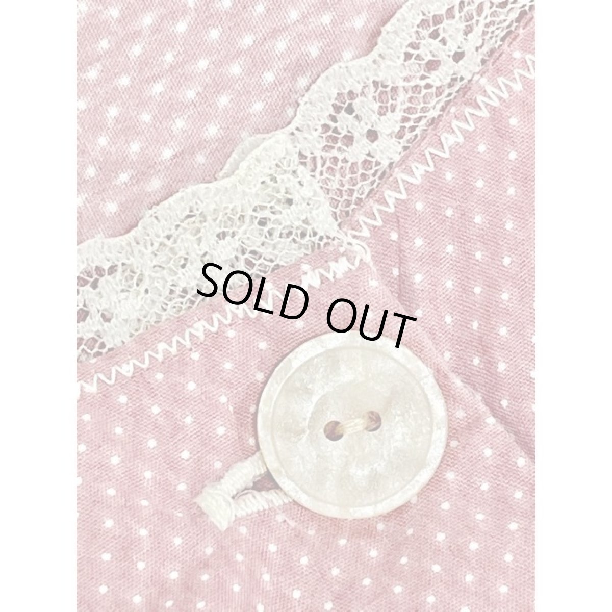 画像16: ピンドット柄 ワイドパンツデザイン フロントレース ウエストリボン 半袖 レトロ ヨーロッパ古着 ジャンプスーツ ヴィンテージオールインワン (16)