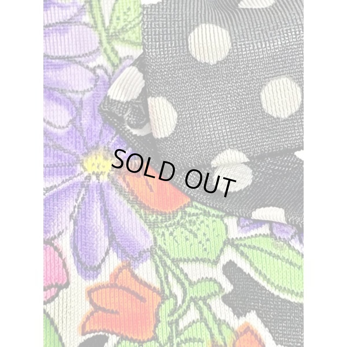 画像13: モノクロドット柄 花柄 70's フレア袖 レトロ 半袖 ヨーロッパ古着 ヴィンテージドレス (13)