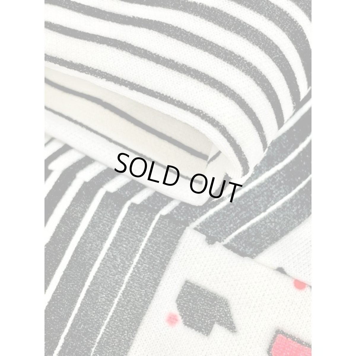 画像14: 斜めストライプ柄 70年代 モノクロ 半袖 レトロモダン ヨーロッパ古着 ヴィンテージワンピース (14)