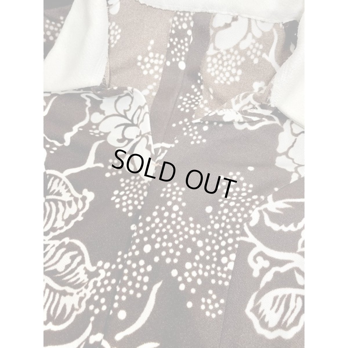 画像12: フランス古着 レトロモダン 70's 花柄 ドット柄 濃いめのブラウン ホワイト 半袖 レトロ ヨーロッパ古着 ヴィンテージワンピース (12)