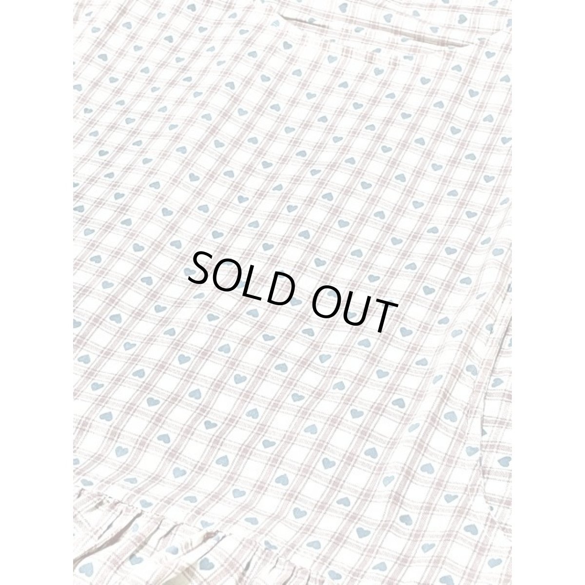 画像11: ハート柄 チェック柄 ノースリーブ レトロ ヨーロッパ古着 ヴィンテージジャンパースカート【7193】 (11)