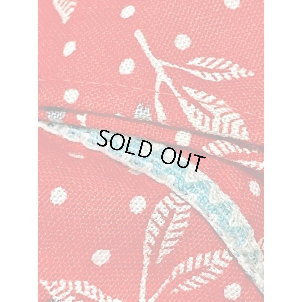 画像15: ドット柄 リーフ柄 テープ装飾 レッド ノースリーブ レトロ ガーリー ヨーロッパ古着 ヴィンテージワンピース (15)