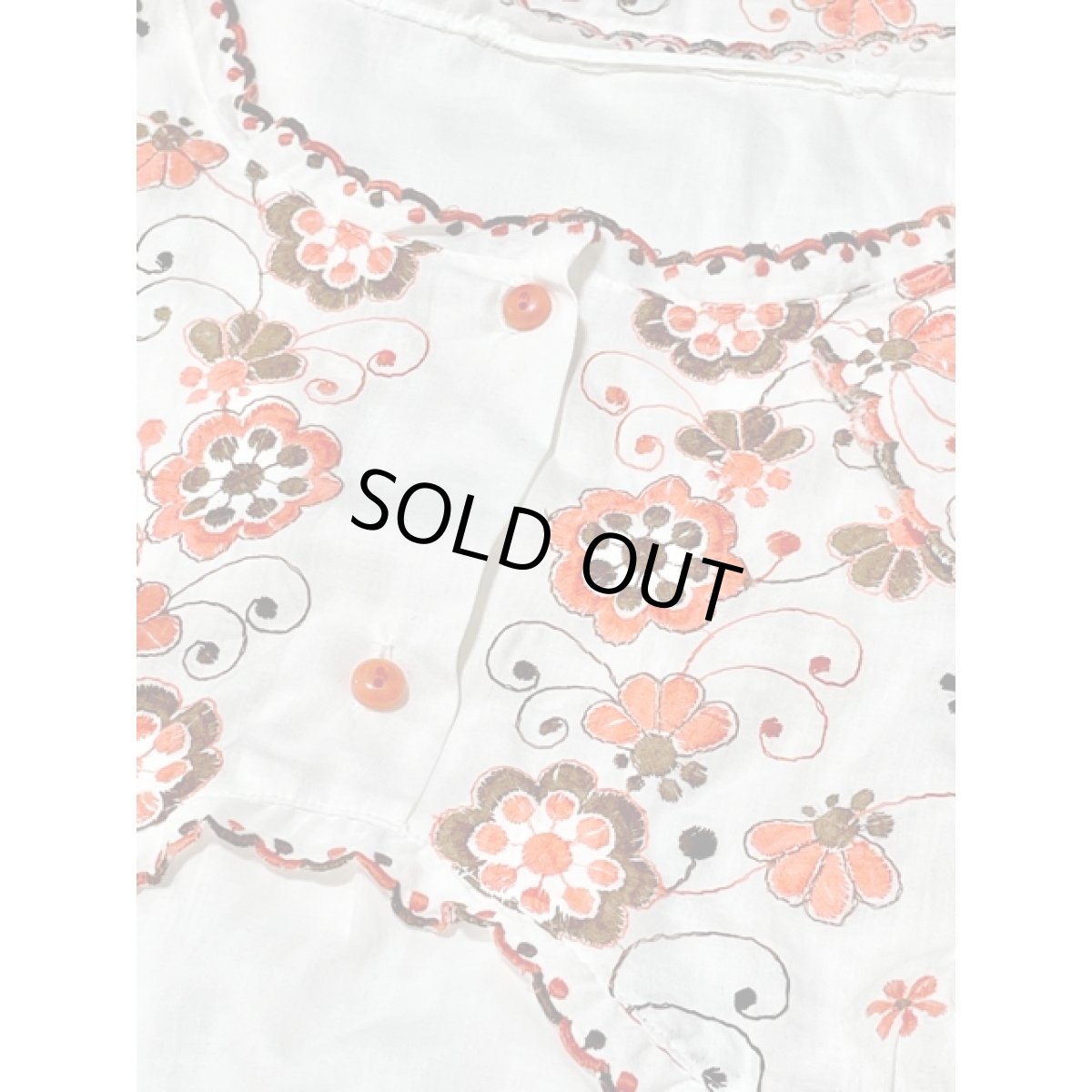 画像12: お花刺繍 ホワイト ふんわり フォークロア 半袖 レトロ ガーリー ヨーロッパ古着 ヴィンテージワンピース【6452】 (12)