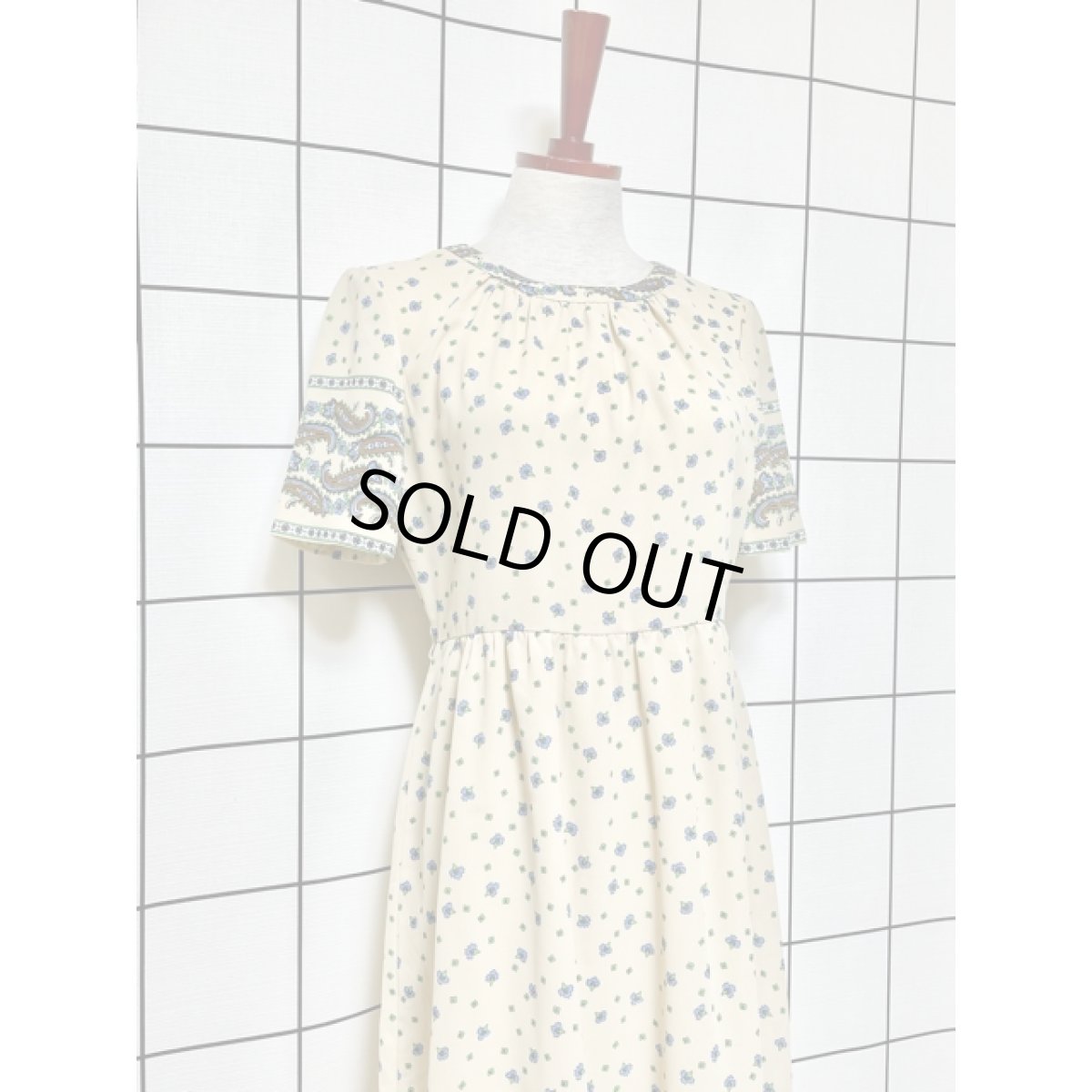 画像6: 花柄 70年代 半袖 昭和レトロ 国産古着 レトロワンピース 【7900】 (6)