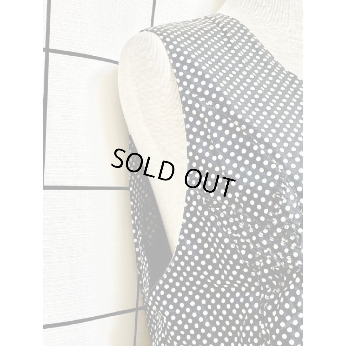 画像9: モノクロ×ドット♪後ろリボン結び★大人ガーリーなベスト (9)