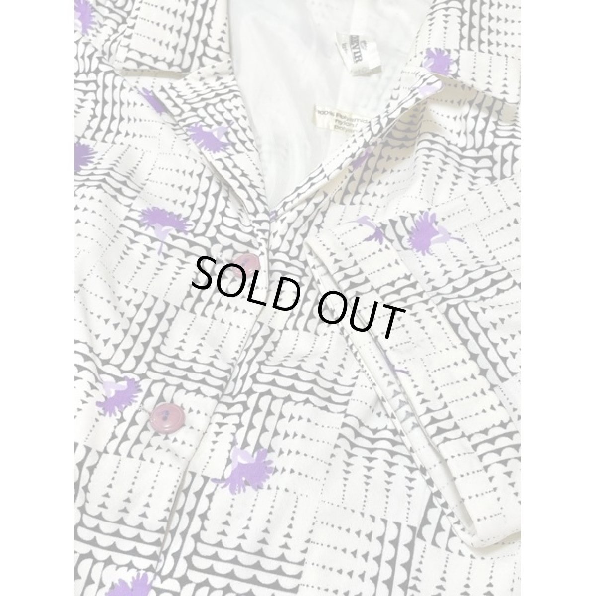 画像12: フランス古着 花柄 ホワイト ブラック パープル 半袖 レトロ ヨーロッパ古着 ヴィンテージワンピース (12)