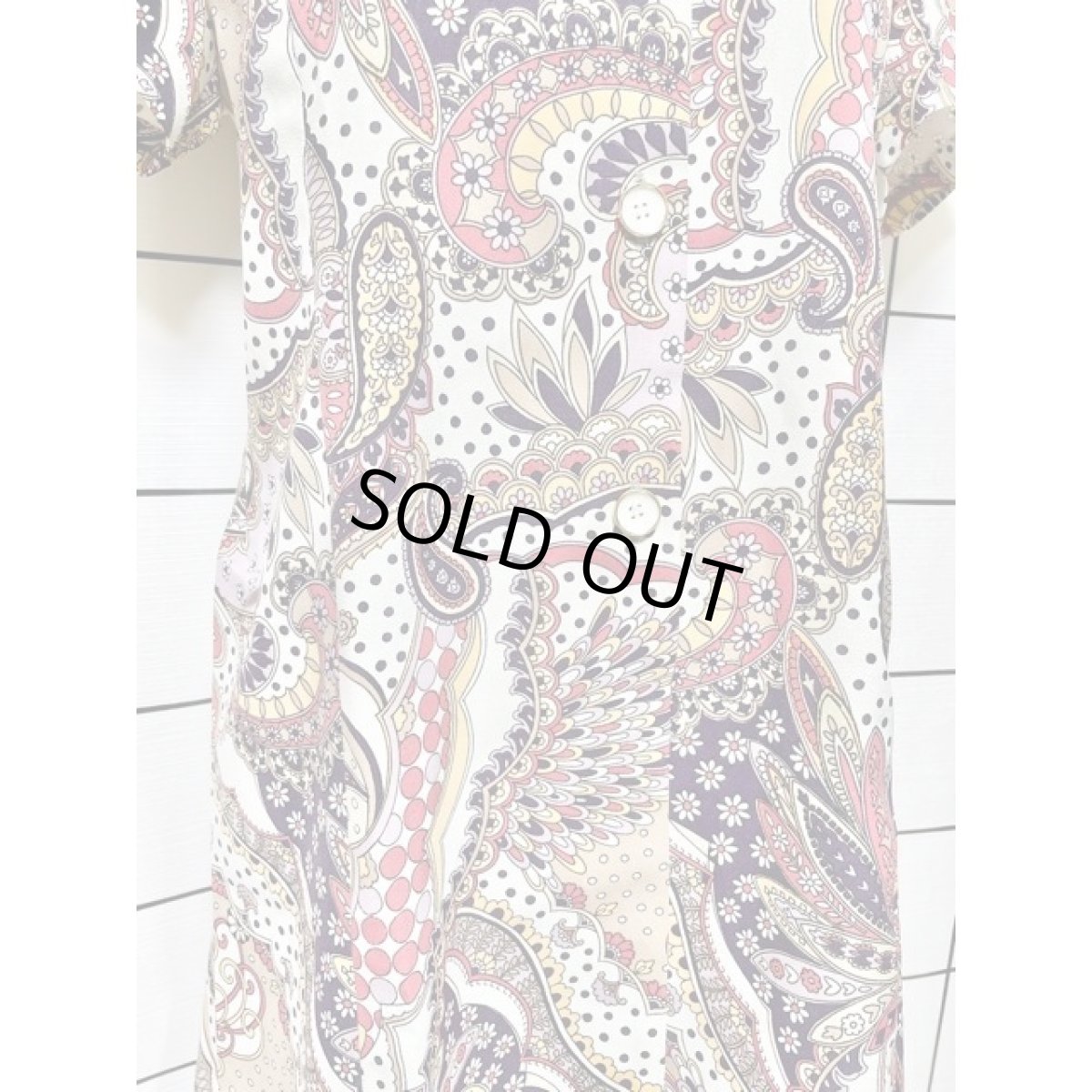 画像8: ペイズリー柄 ドット柄 花柄 レトロポップ 70's レディース 半袖 昭和レトロ 国産古着 レトロワンピース【7360】 (8)