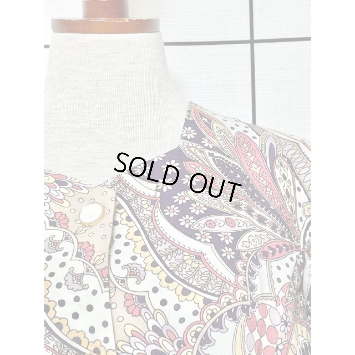 画像7: ペイズリー柄 ドット柄 花柄 レトロポップ 70's レディース 半袖 昭和レトロ 国産古着 レトロワンピース【7360】 (7)