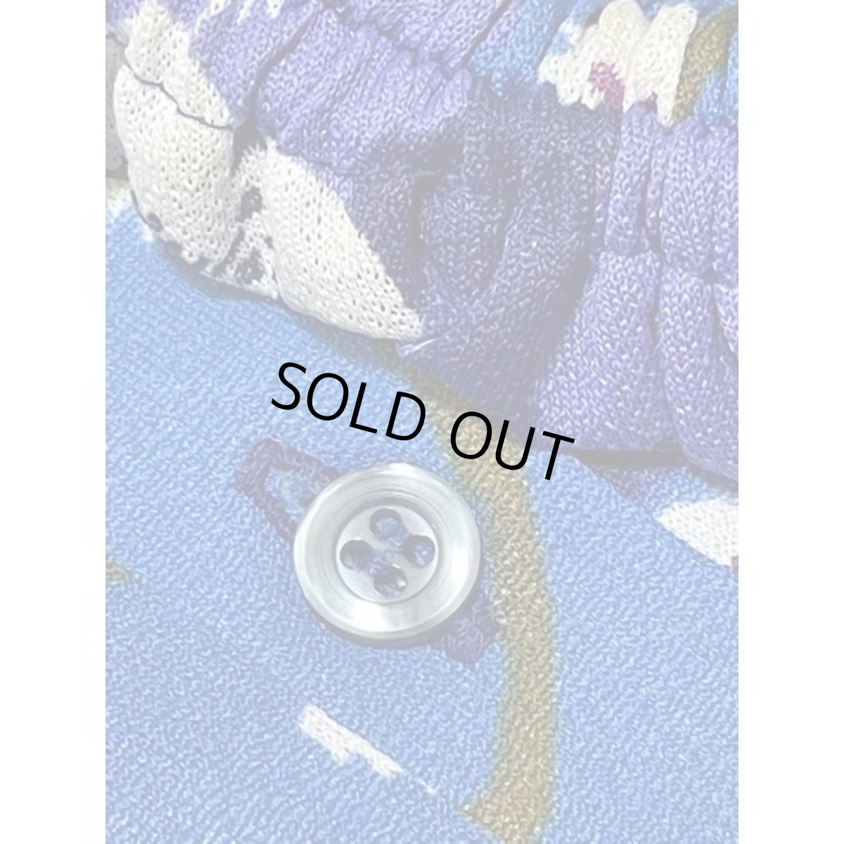 画像15: フランス古着 花柄 フレンチスリーブ ブルー パープル 両肩リボン結び 大人可愛い レトロ ヨーロッパ古着 ヴィンテージワンピース (15)