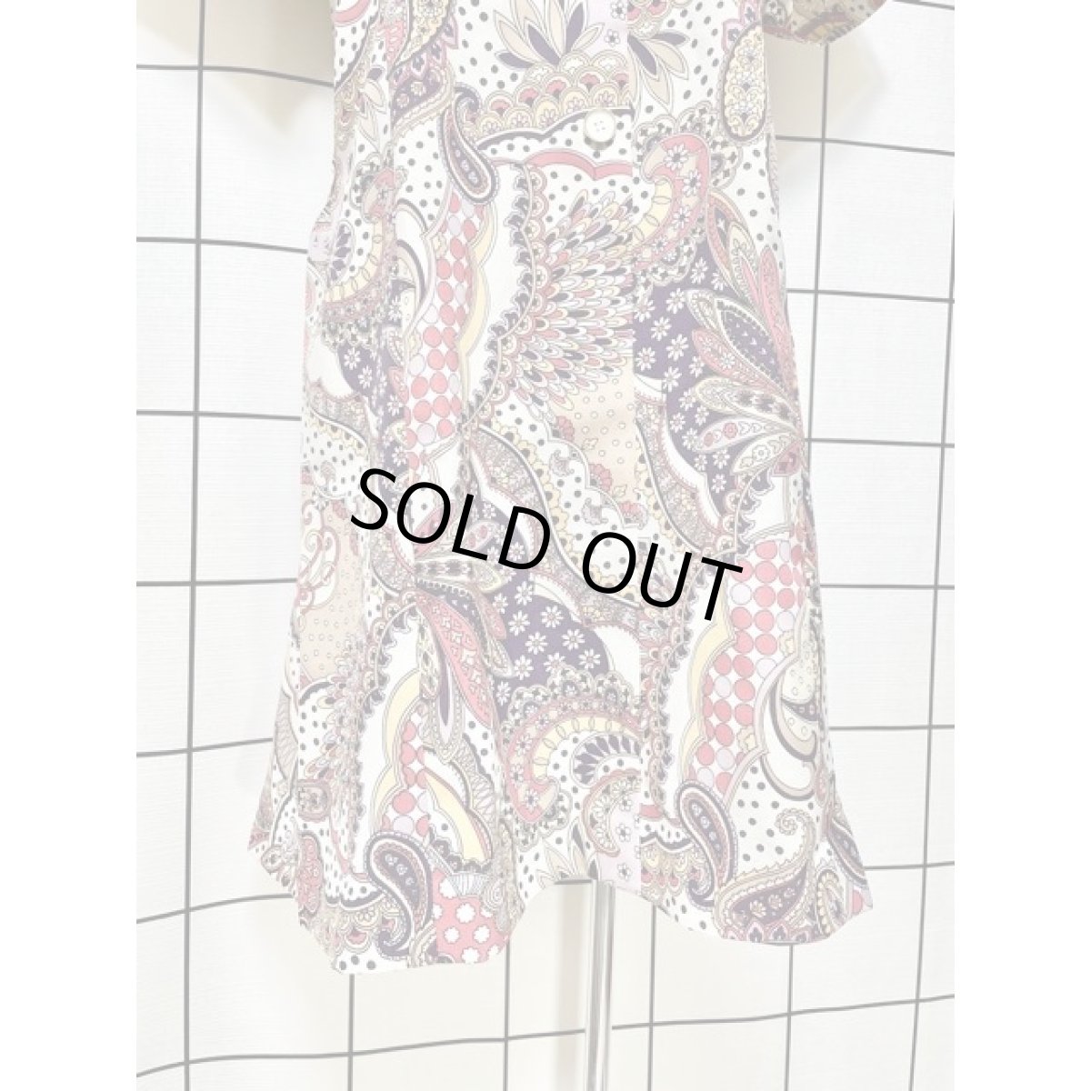 画像9: ペイズリー柄 ドット柄 花柄 レトロポップ 70's レディース 半袖 昭和レトロ 国産古着 レトロワンピース【7360】 (9)